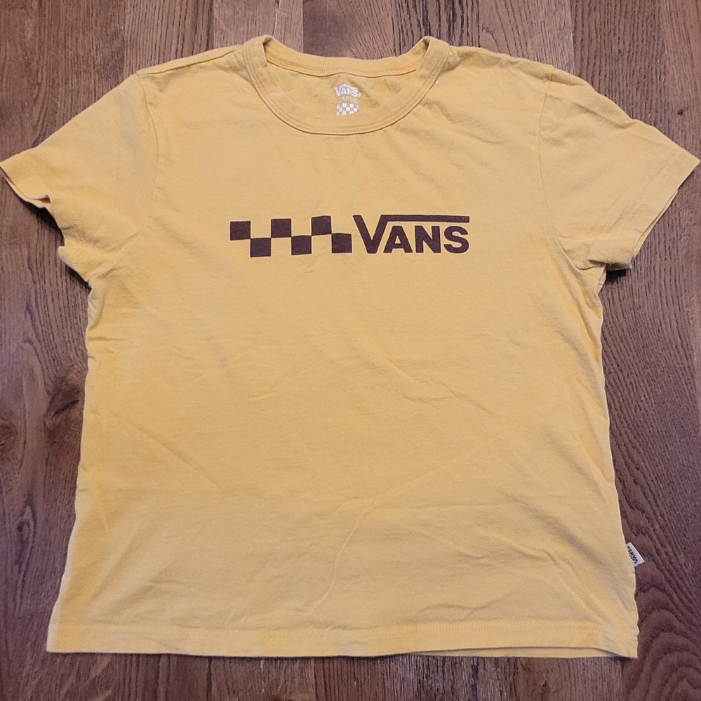 Van's Yellow Logo Juniors Tshirt